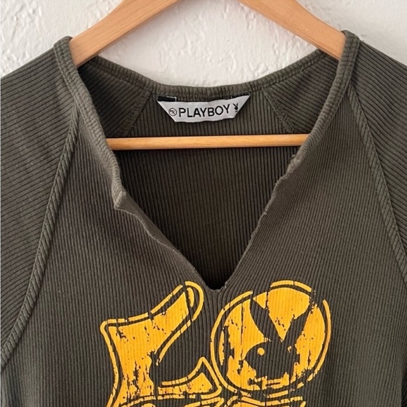 Playboy Y2K Love Green Crop Tank Top​​ - Picture 2 of 3